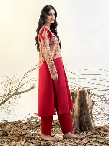 Limelight Winter printed khaddar Unstitched Single Shirt U3103 Red