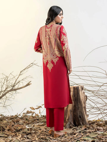 Limelight Winter printed khaddar Unstitched Single Shirt U3103 Red