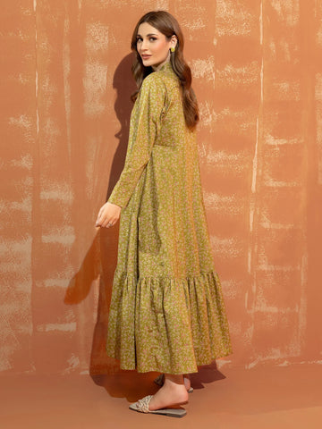 Limelight Winter printed cotton Unstitched Single Shirt U3111 Olive Green