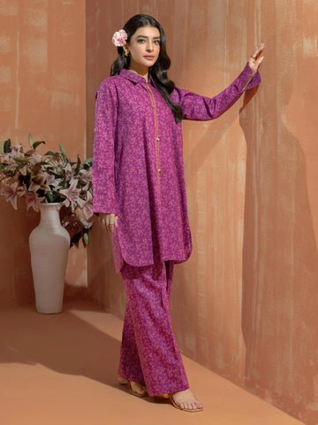 Limelight Winter printed cotton Unstitched Single Shirt U3111 Purple