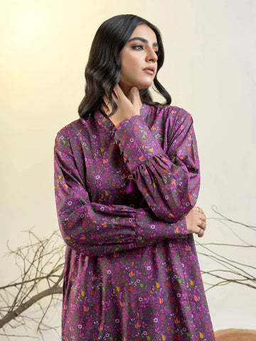 Limelight Winter printed cotton Unstitched Single Shirt U3112 Purple