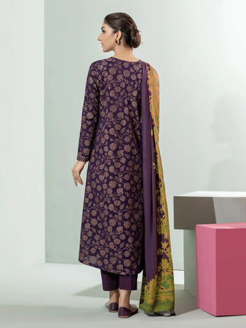 Limelight Winter printed khaddar Unstitched 2pc Suit U3114 Purple