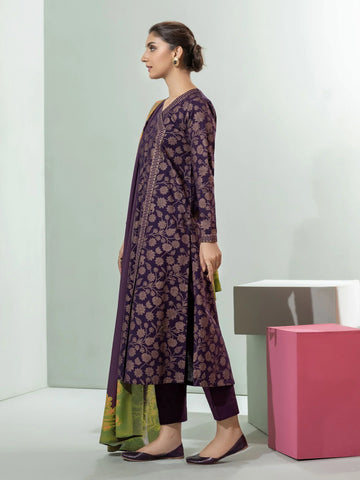 Limelight Winter printed khaddar Unstitched 2pc Suit U3114 Purple