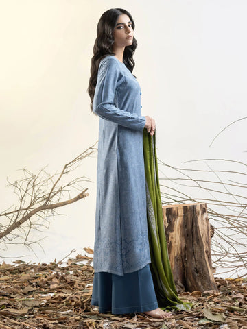 Limelight Winter printed Linen Unstitched 2pc Suit U3125 Blue