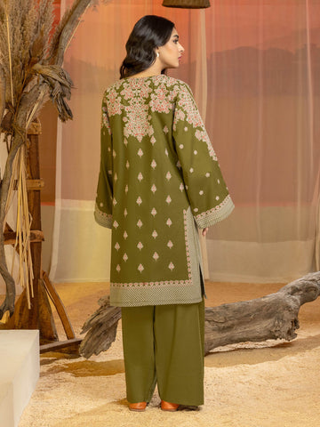 Limelight Winter printed khaddar Unstitched 2pc Suit U3132 Olive Green
