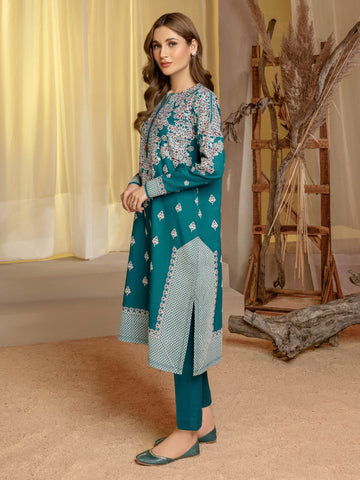 Limelight Winter printed khaddar Unstitched 2pc Suit U3132 Teal