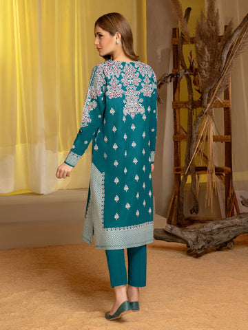 Limelight Winter printed khaddar Unstitched 2pc Suit U3132 Teal