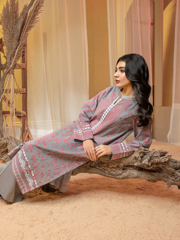 Limelight Winter printed Cotton Unstitched 2pc Suit U3138 Grey