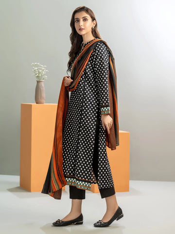 Limelight Winter printed khaddar Unstitched 2pc Suit U3237 Black