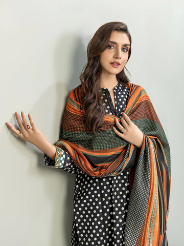 Limelight Winter printed khaddar Unstitched 2pc Suit U3237 Black