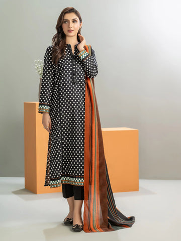 Limelight Winter printed khaddar Unstitched 2pc Suit U3237 Black