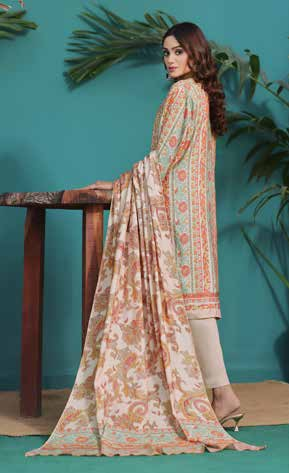 Zoella Baseerat Cotail Digital Printed 3pc Unstitched suit ZLCOT-0012