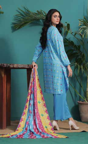 Zoella Baseerat Cotail Digital Printed 3pc Unstitched suit ZLCOT-0013