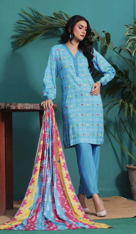 Zoella Baseerat Cotail Digital Printed 3pc Unstitched suit ZLCOT-0013