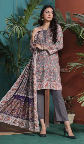 Zoella Baseerat Cotail Digital Printed 3pc Unstitched suit ZLCOT-0014