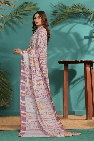 Zoella ZAIB TAN Dhanak Unstitched 3pc suit ZLDHN-0012