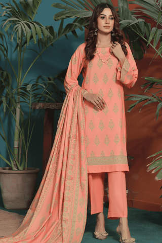Zoella ZAIB TAN Dhanak Unstitched 3pc suit ZLDHN-0015