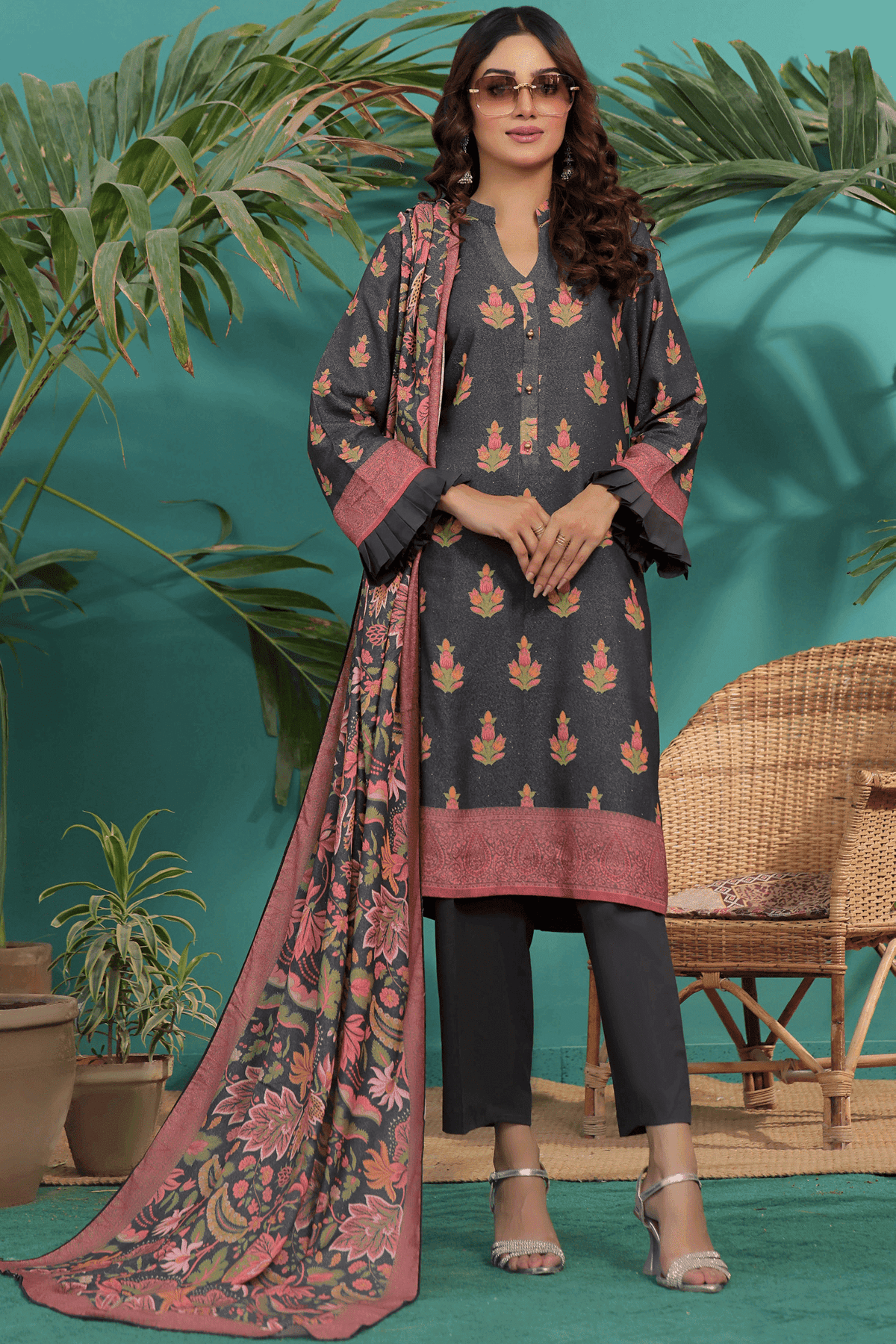 Zoella Araaish Karandi Unstitched 3pc Suit ZLKAR-0008