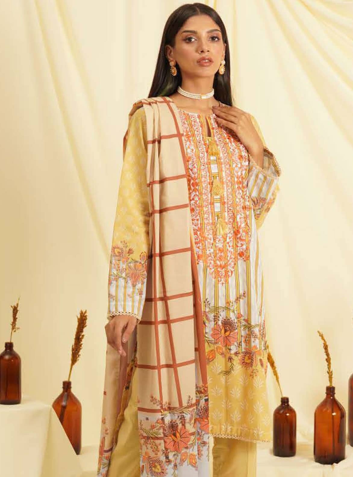 Zellbury Three Piece Cambric Dress (WUE-366)