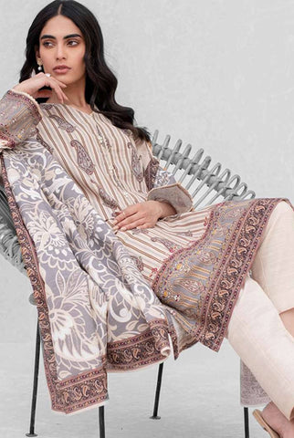 Zellbury Unstitched printed Khaddar Dress(MS-374)