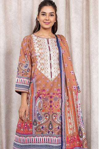 Zellbury Unstitched Embroidered Khaddar Dress(MS-391)