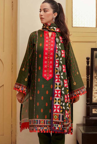Zellbury Unstitched printed Khaddar Dress(MS-395)