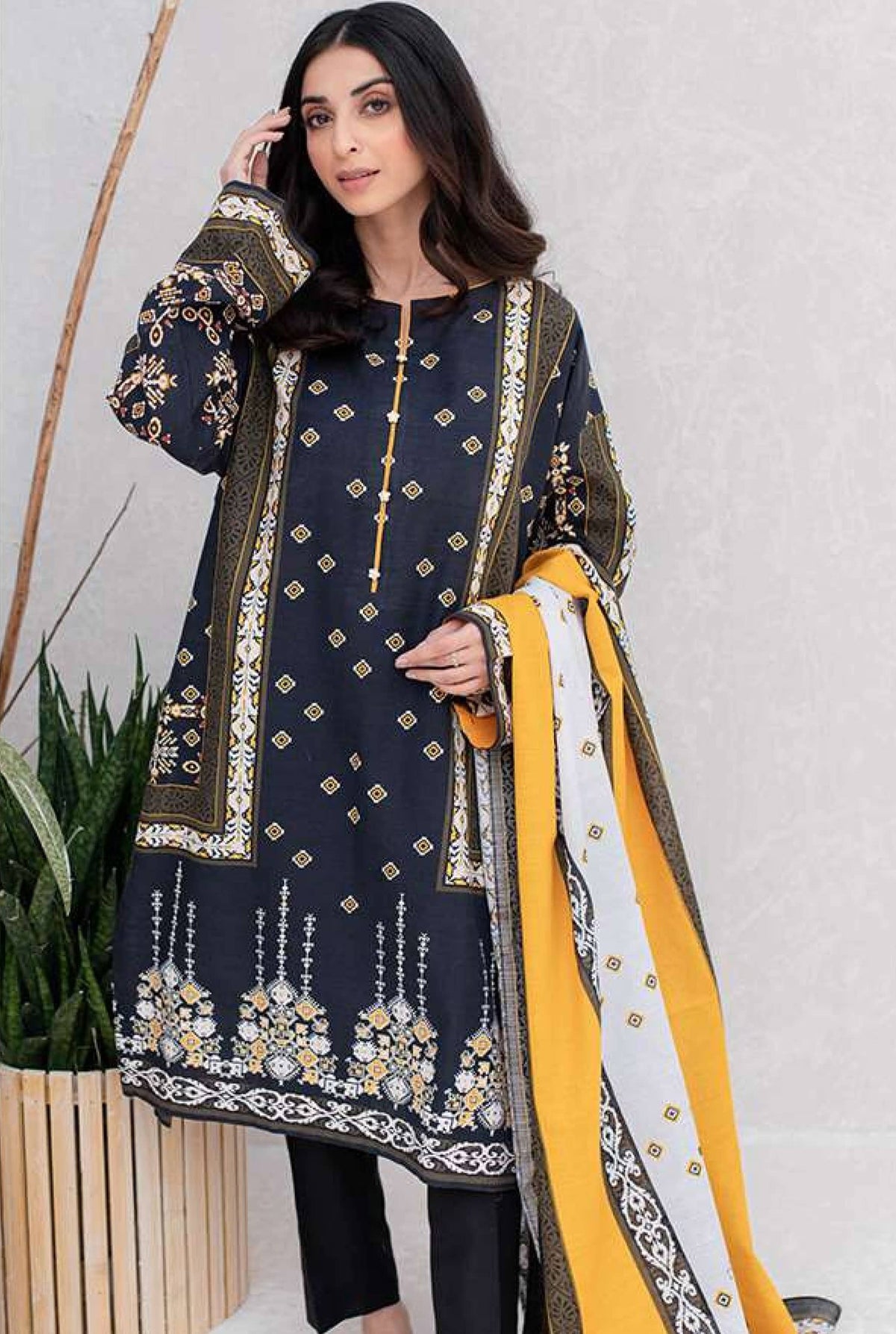 Zellbury Unstitched printed Khaddar Dress(MS-399)