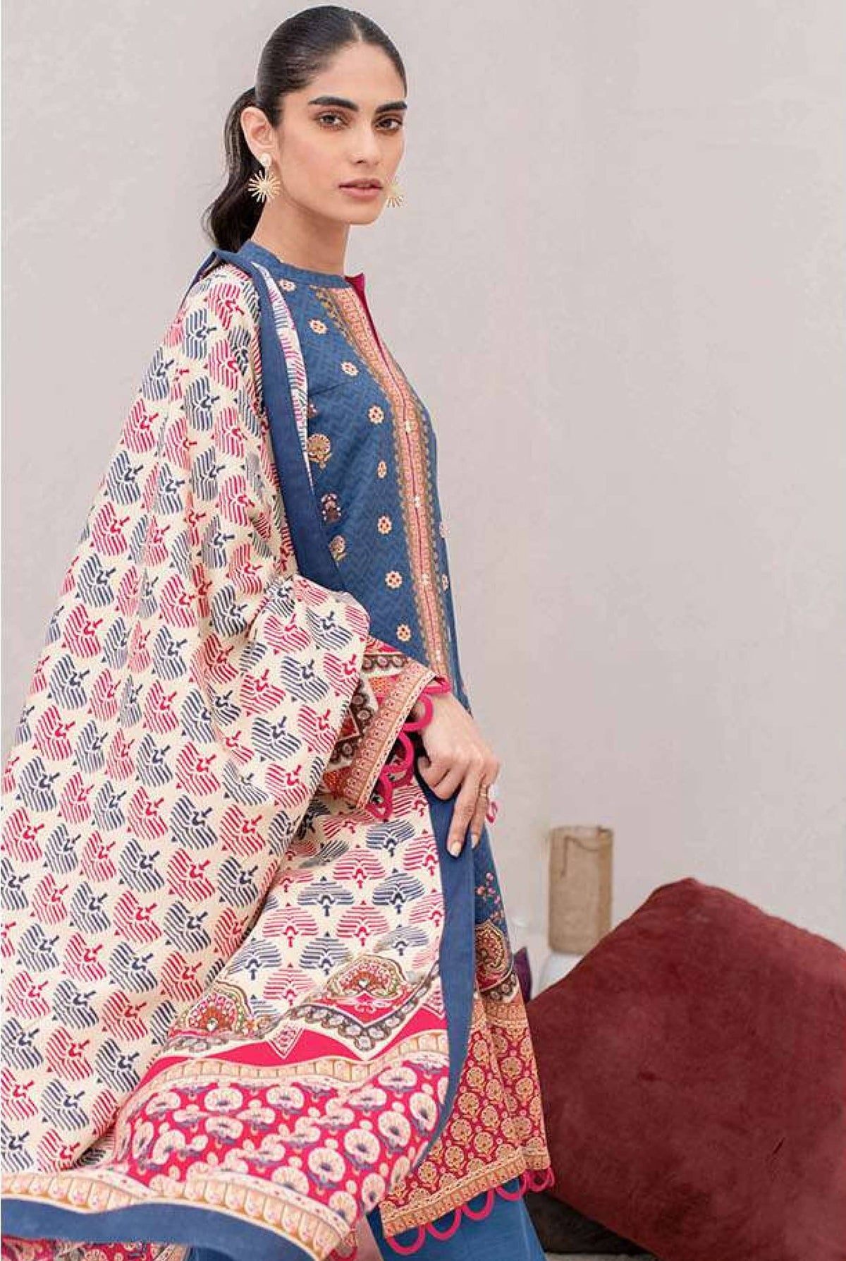 Zellbury Unstitched printed Khaddar Dress(MS-406)