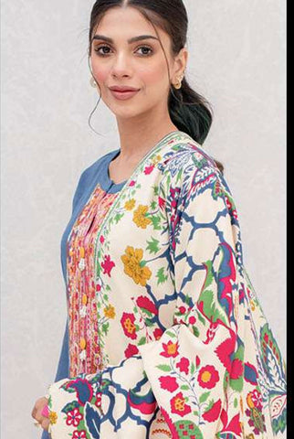 Zellbury Unstitched printed Khaddar Dress(MS-421)